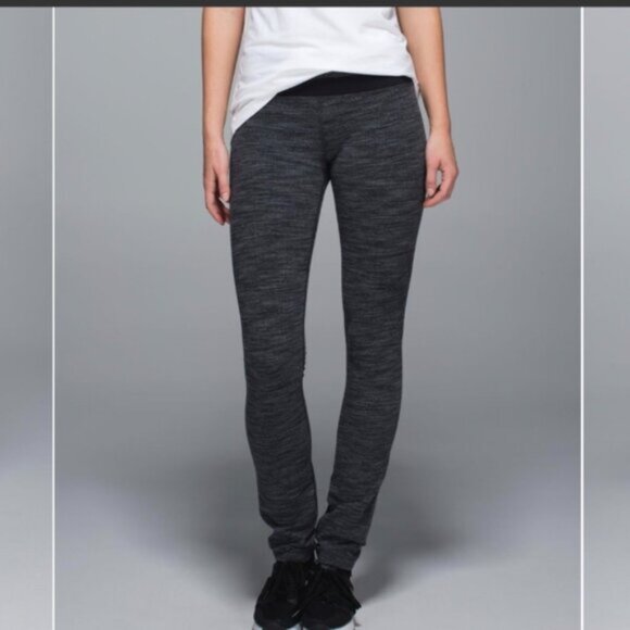 Lululemon Skinny Groove Pant Diamond Jacquard Space Dye Black Deep Coal / Black - Picture 2 of 12